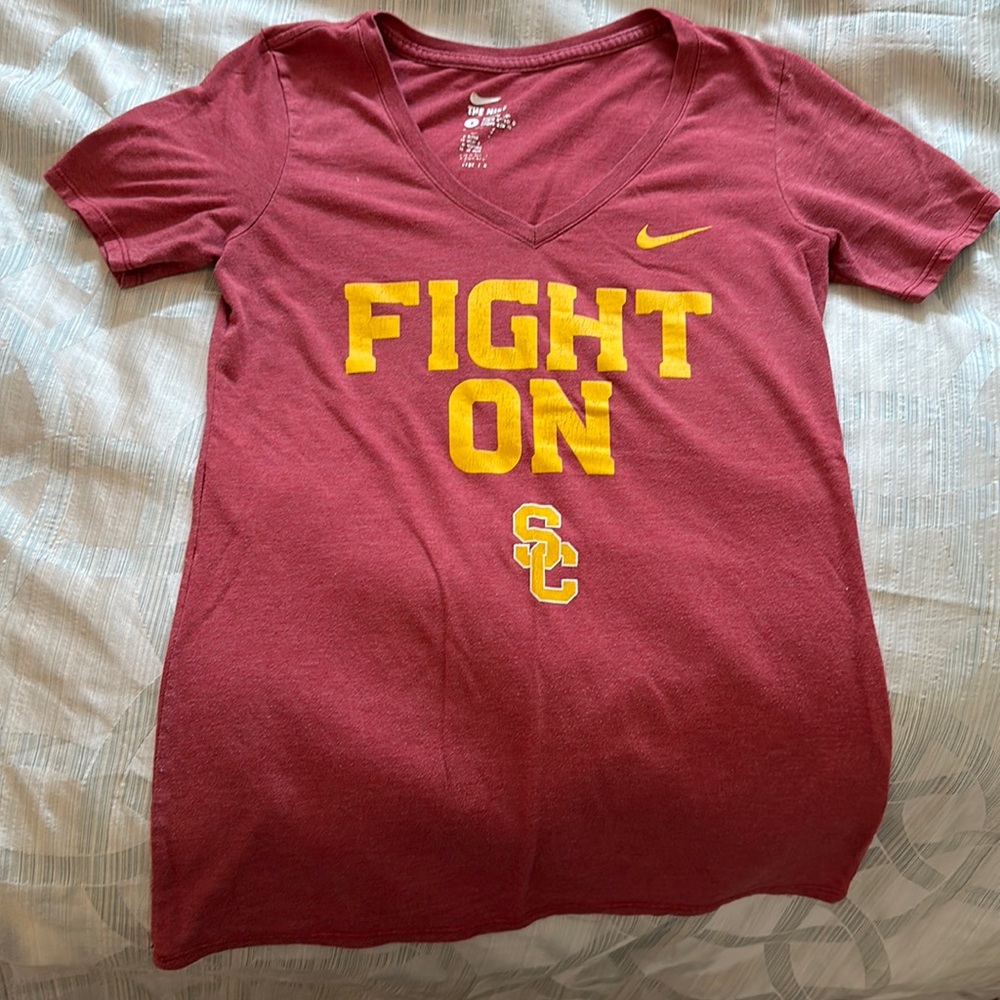 USC Nike Fight On! V Women’s fitted v-neck t-shirt